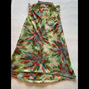 Multi color floral print dressy tank top. Sweet Pea, size extra small.